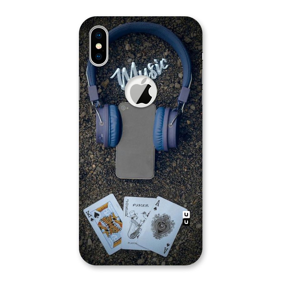 Music Power Cards Back Case for iPhone X Logo Cut