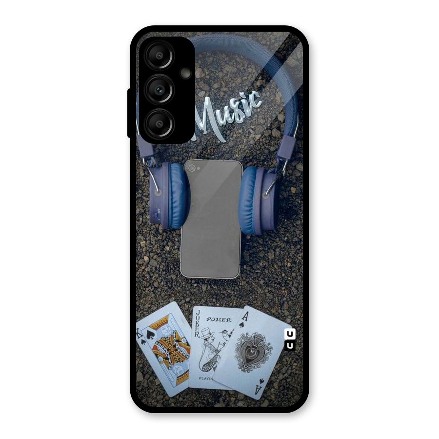 Music Power Cards Glass Back Case for Galaxy A14 5G