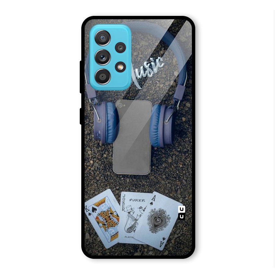 Music Power Cards Glass Back Case for Galaxy A52s 5G