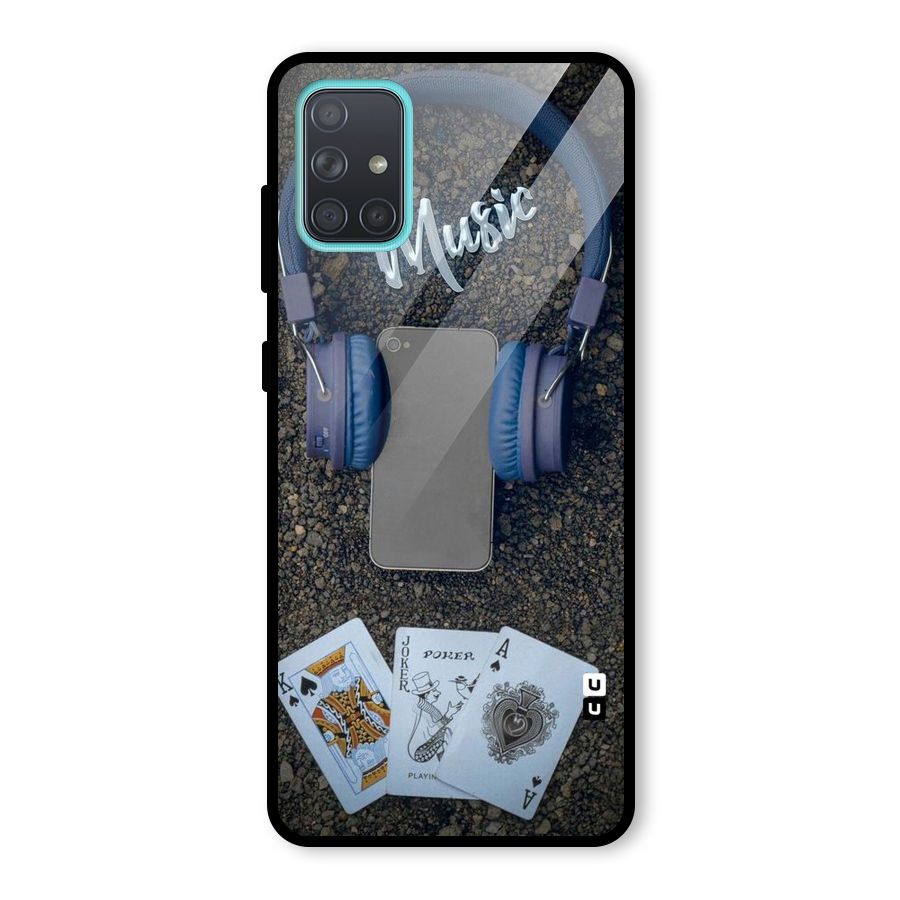 Music Power Cards Glass Back Case for Galaxy A71