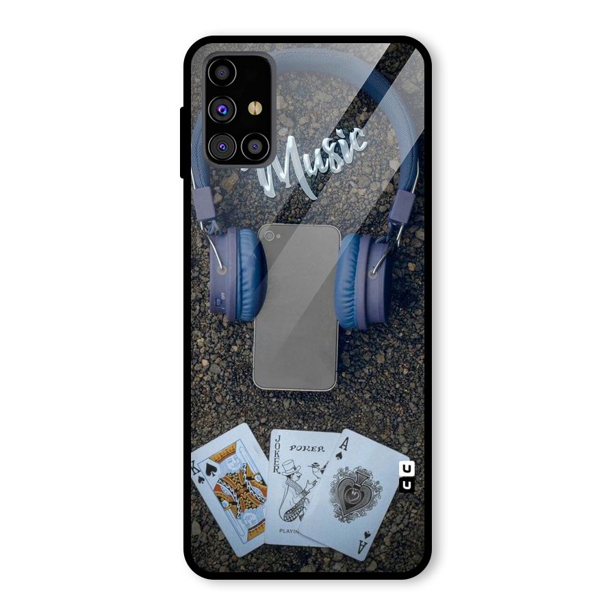 Music Power Cards Glass Back Case for Galaxy M31s