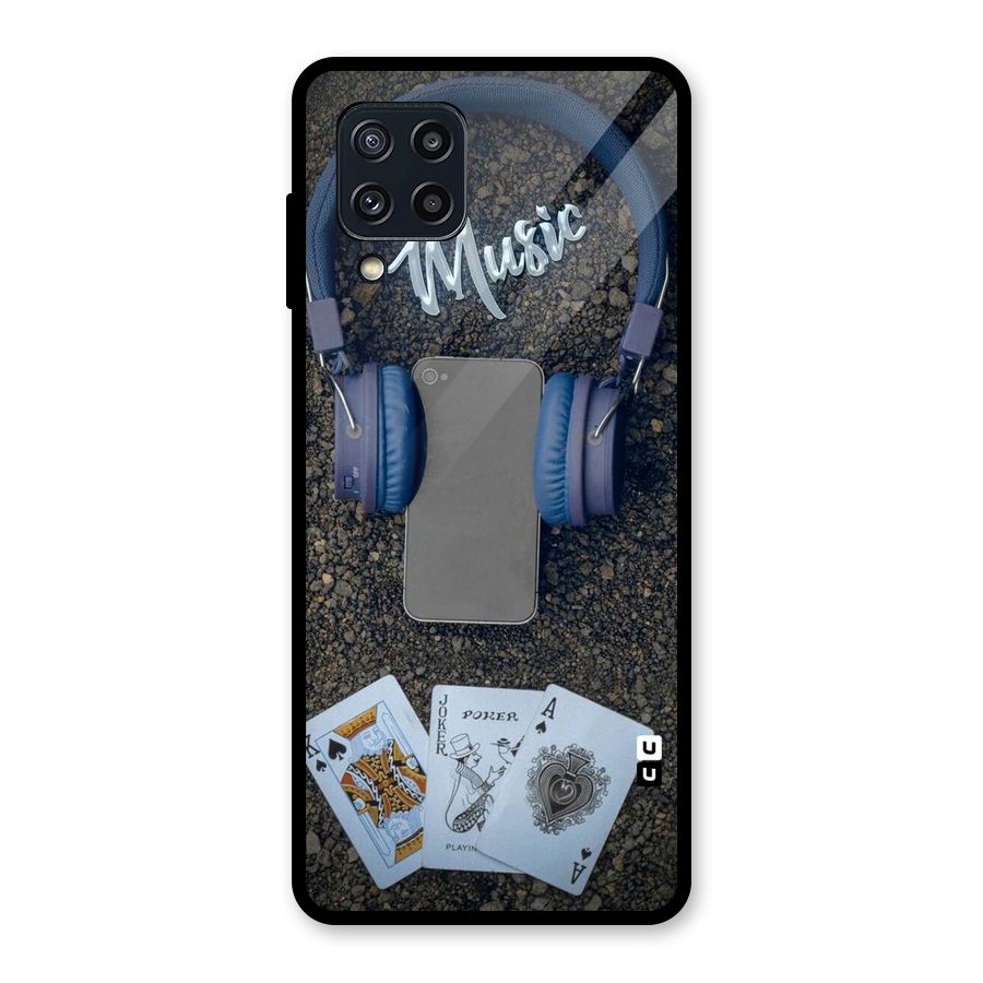 Music Power Cards Glass Back Case for Galaxy M32