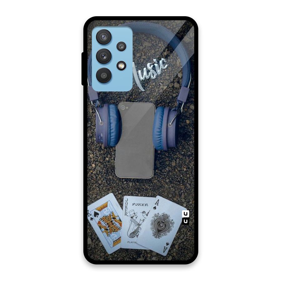Music Power Cards Glass Back Case for Galaxy M32 5G