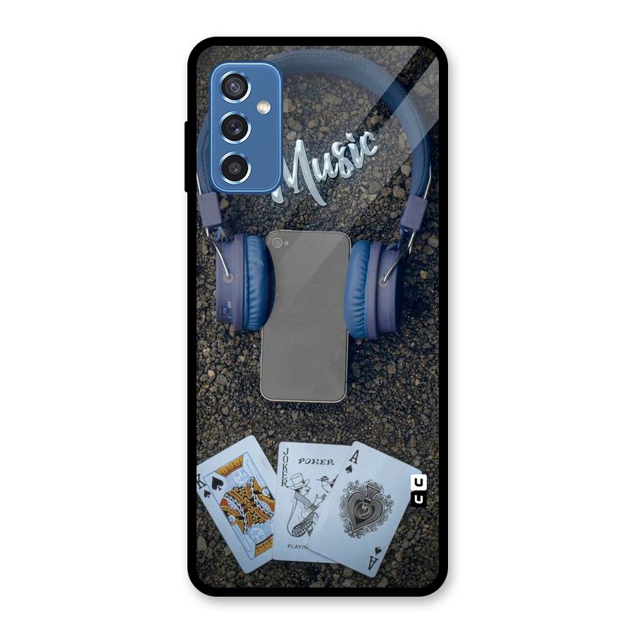 Music Power Cards Glass Back Case for Galaxy M52 5G