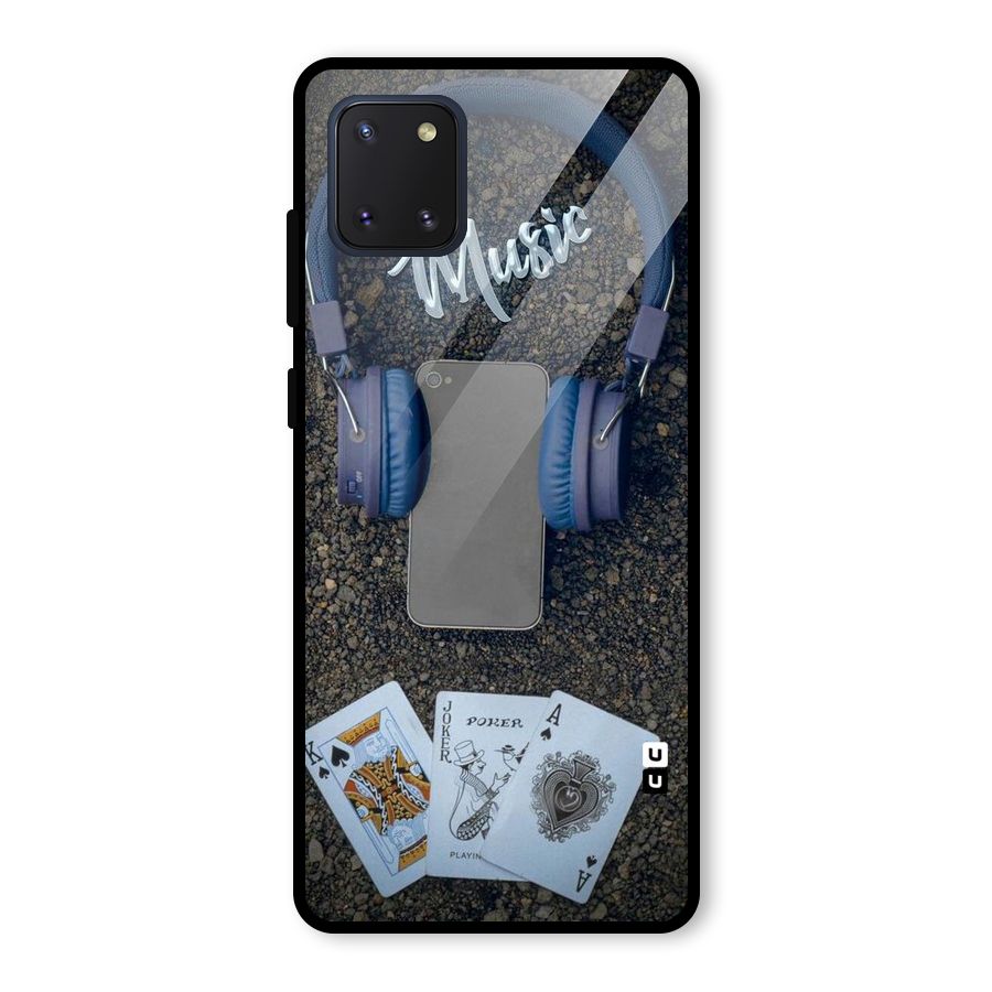 Music Power Cards Glass Back Case for Galaxy Note 10 Lite