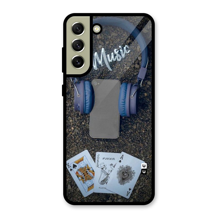 Music Power Cards Glass Back Case for Galaxy S21 FE 5G