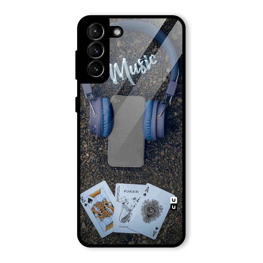 Music Power Cards Glass Back Case for Galaxy S21 Plus
