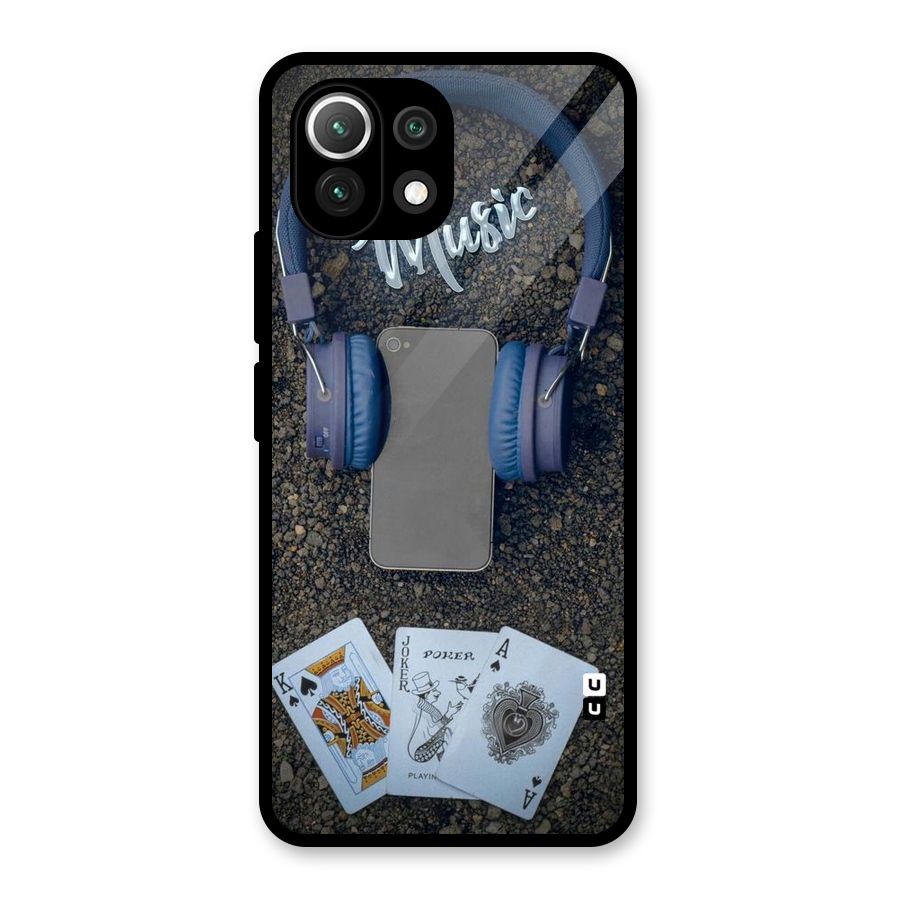 Music Power Cards Glass Back Case for Mi 11 Lite