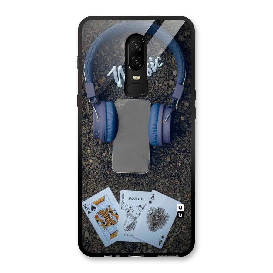 Music Power Cards Glass Back Case for OnePlus 6