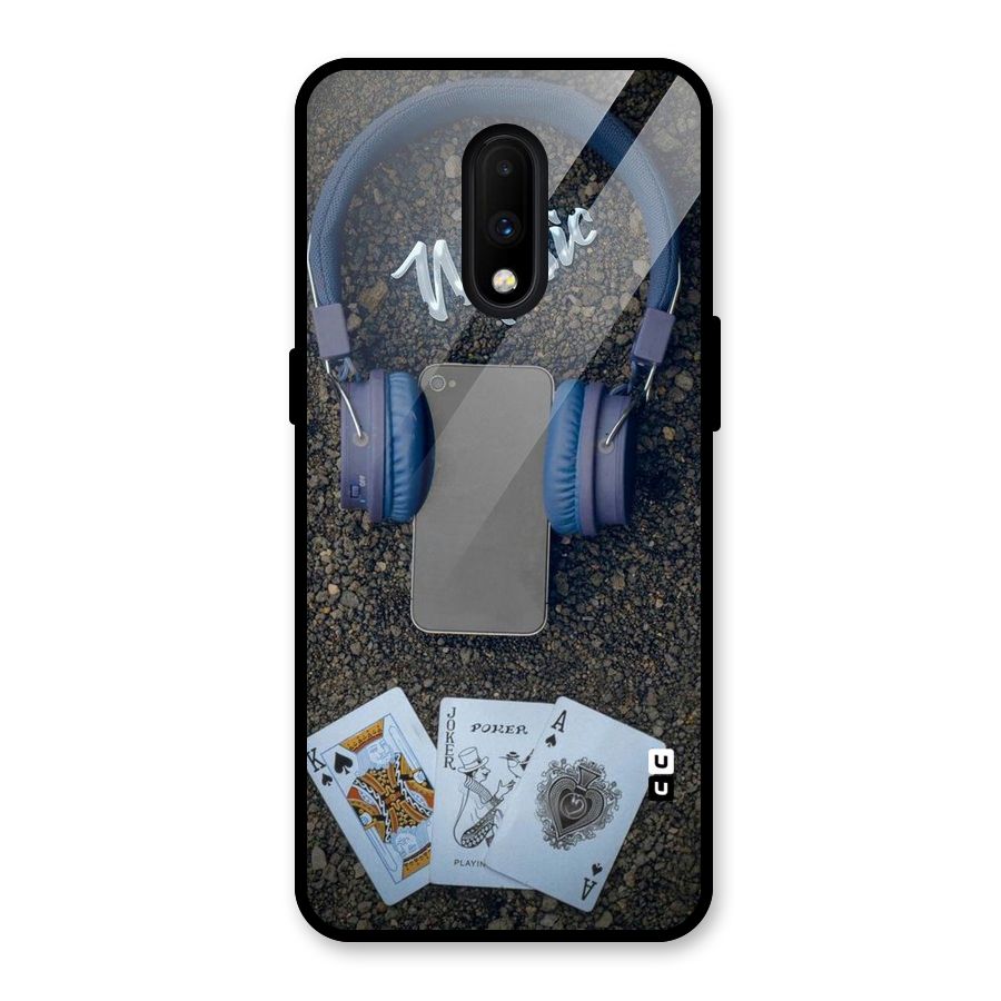 Music Power Cards Glass Back Case for OnePlus 7