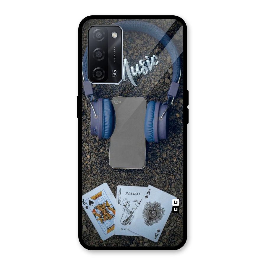 Music Power Cards Glass Back Case for Oppo A53s 5G
