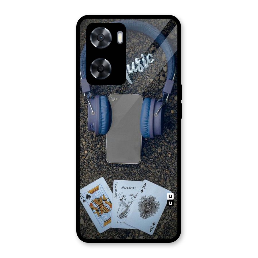 Music Power Cards Glass Back Case for Oppo A57 2022