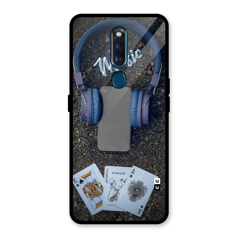 Music Power Cards Glass Back Case for Oppo F11 Pro