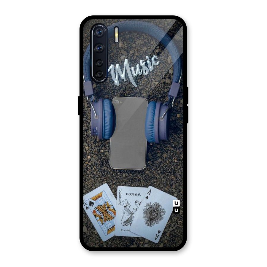Music Power Cards Glass Back Case for Oppo F15