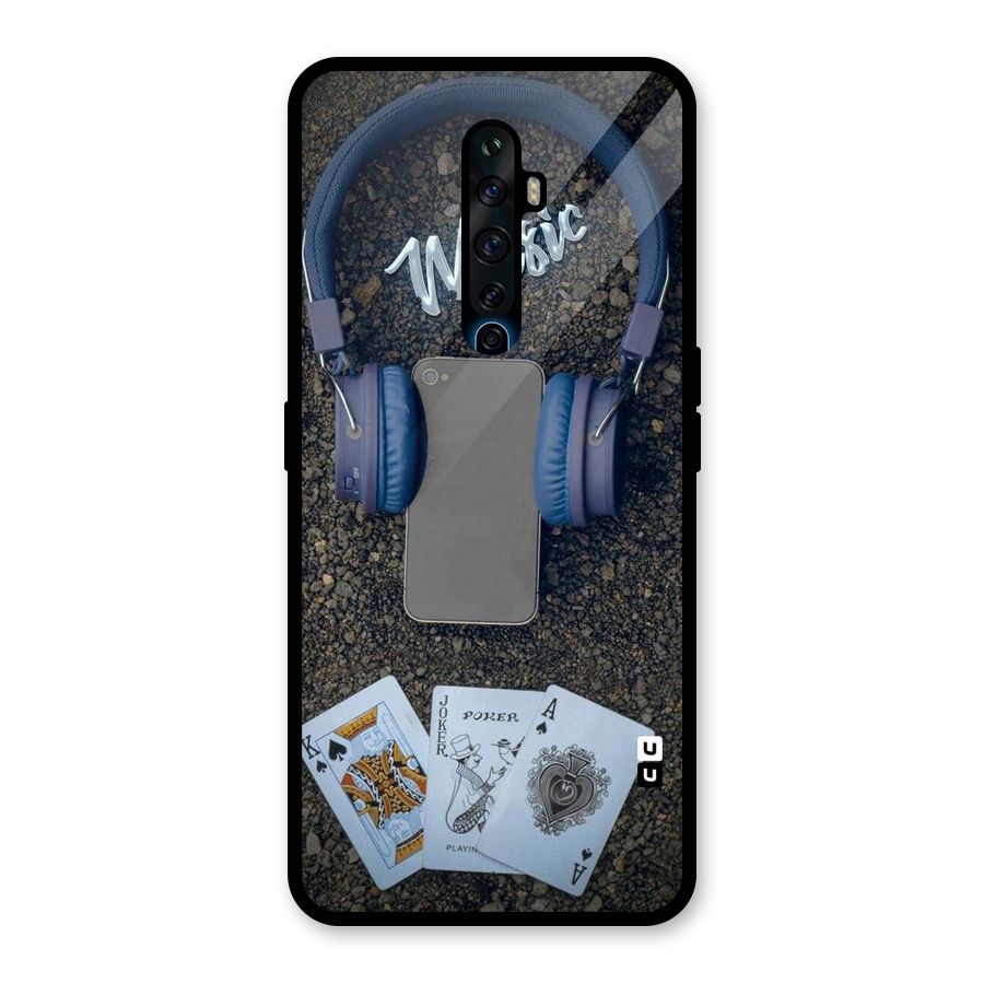 Music Power Cards Glass Back Case for Oppo Reno2 Z
