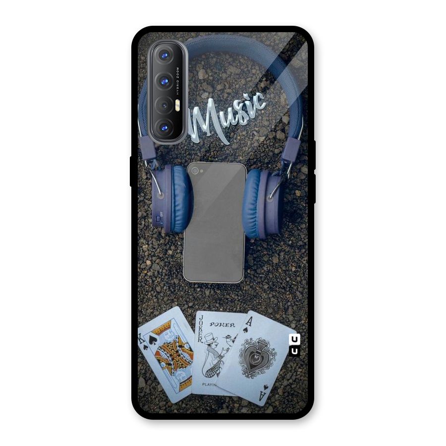 Music Power Cards Glass Back Case for Oppo Reno3 Pro