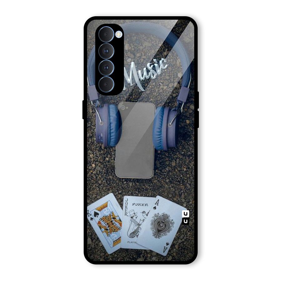 Music Power Cards Glass Back Case for Oppo Reno4 Pro