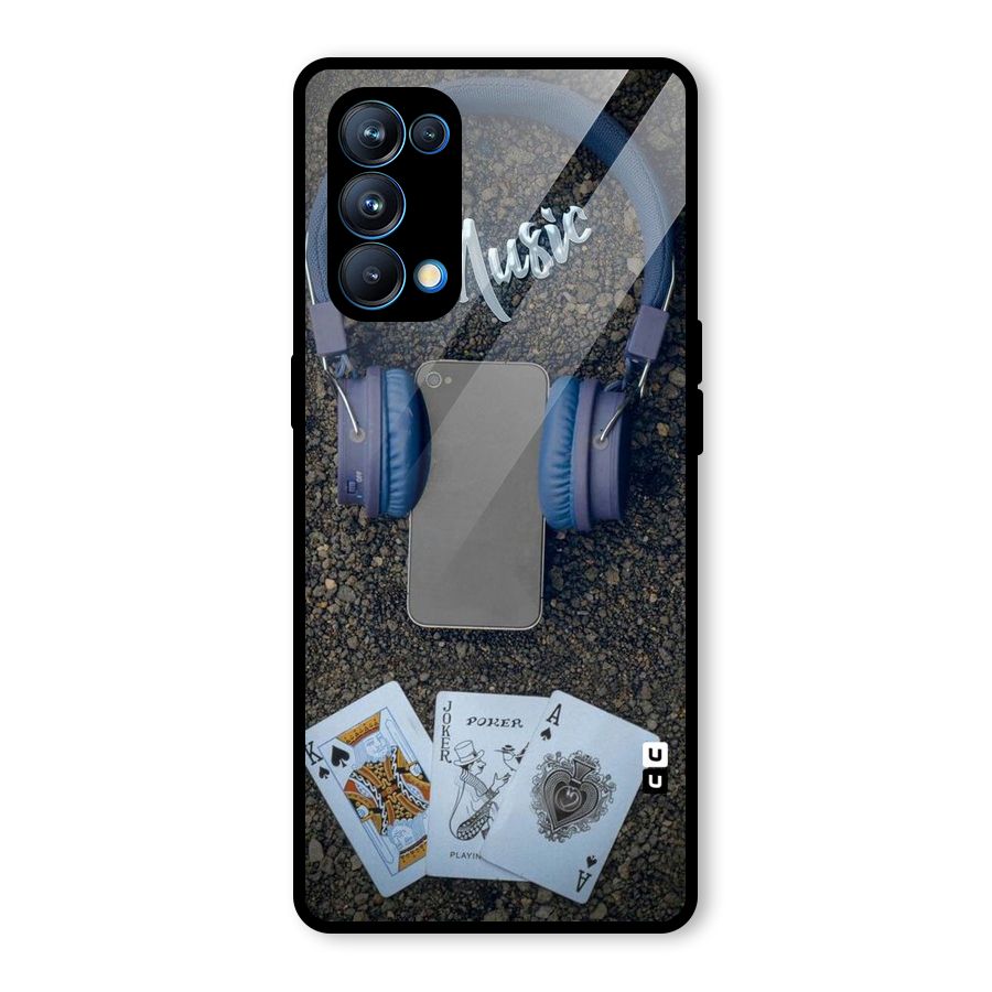 Music Power Cards Glass Back Case for Oppo Reno5 Pro 5G