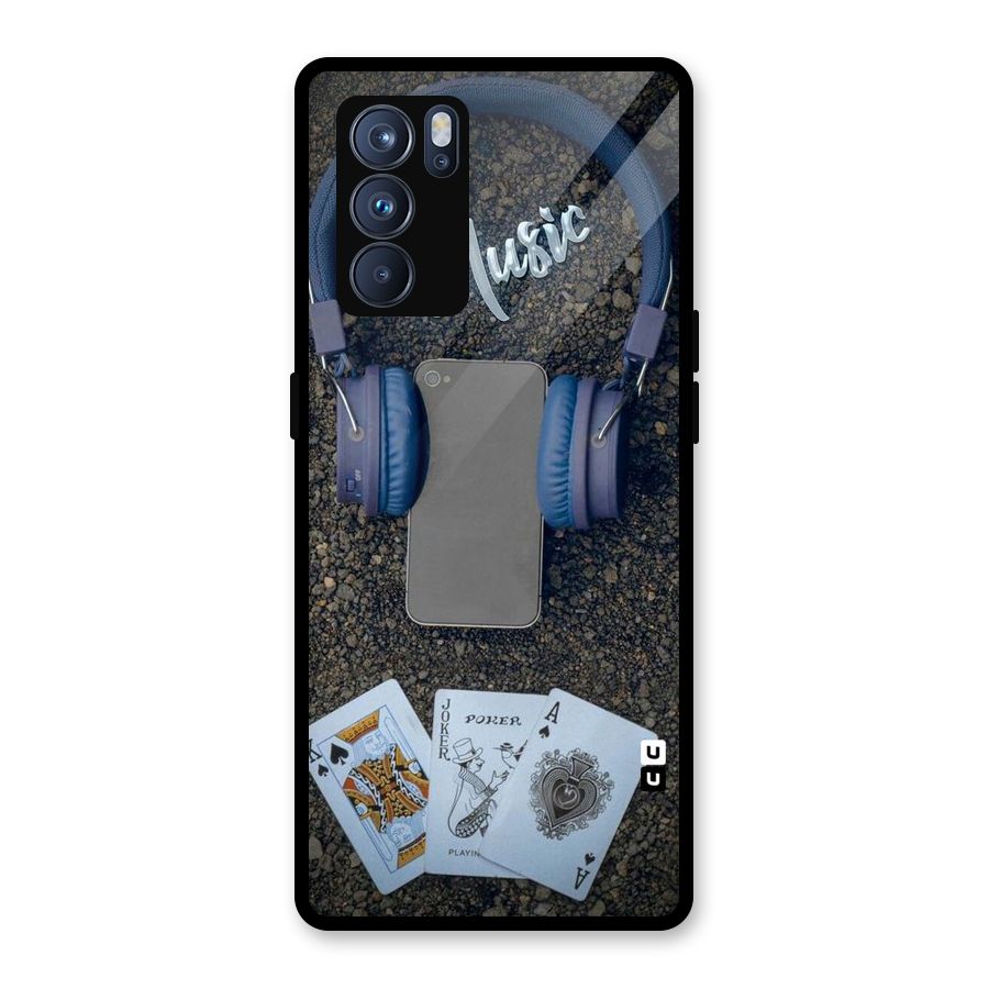 Music Power Cards Glass Back Case for Oppo Reno6 Pro 5G