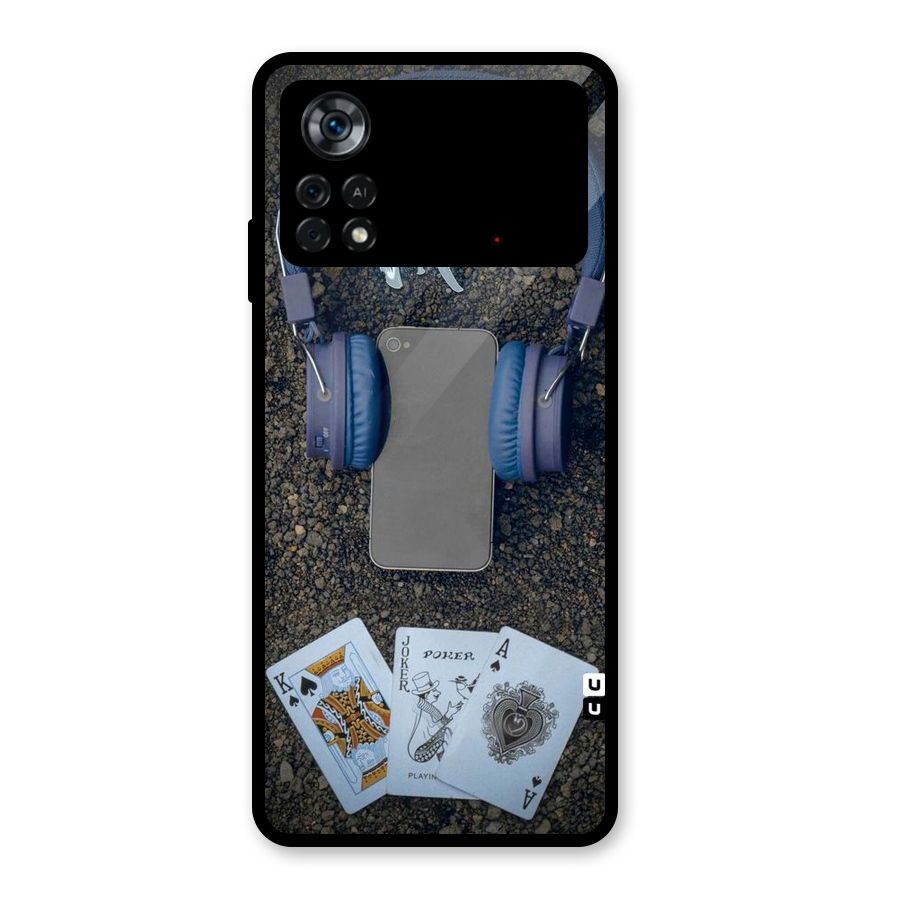 Music Power Cards Glass Back Case for Poco X4 Pro 5G