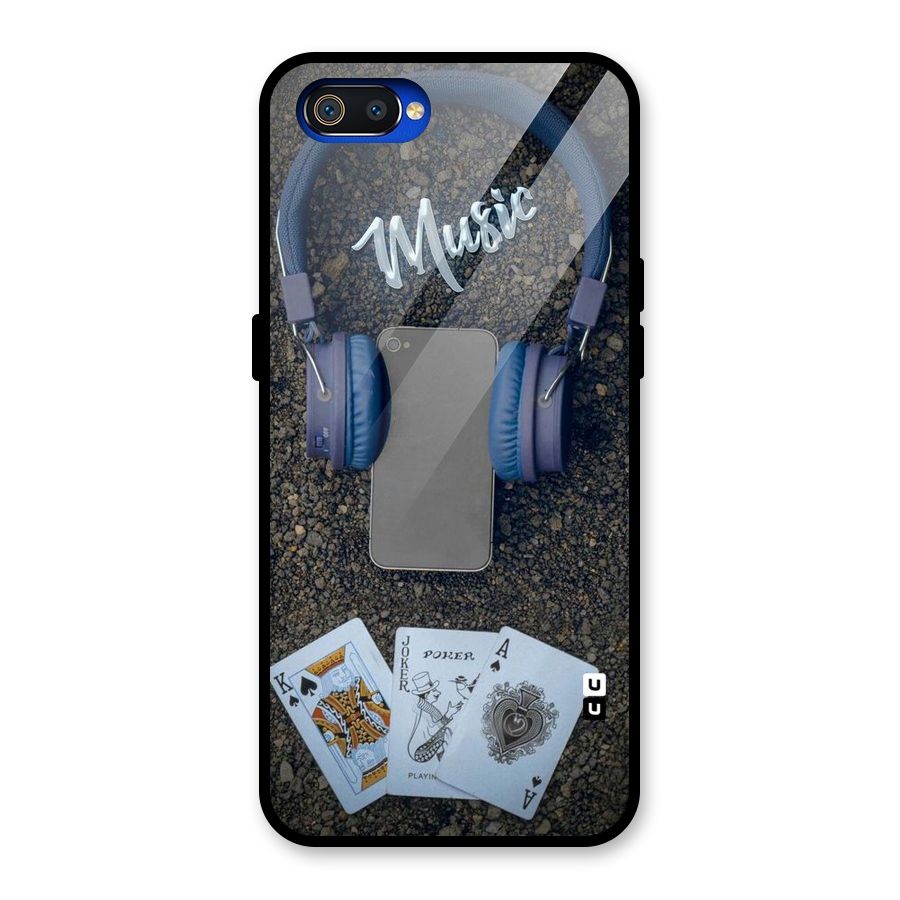 Music Power Cards Glass Back Case for Realme C2
