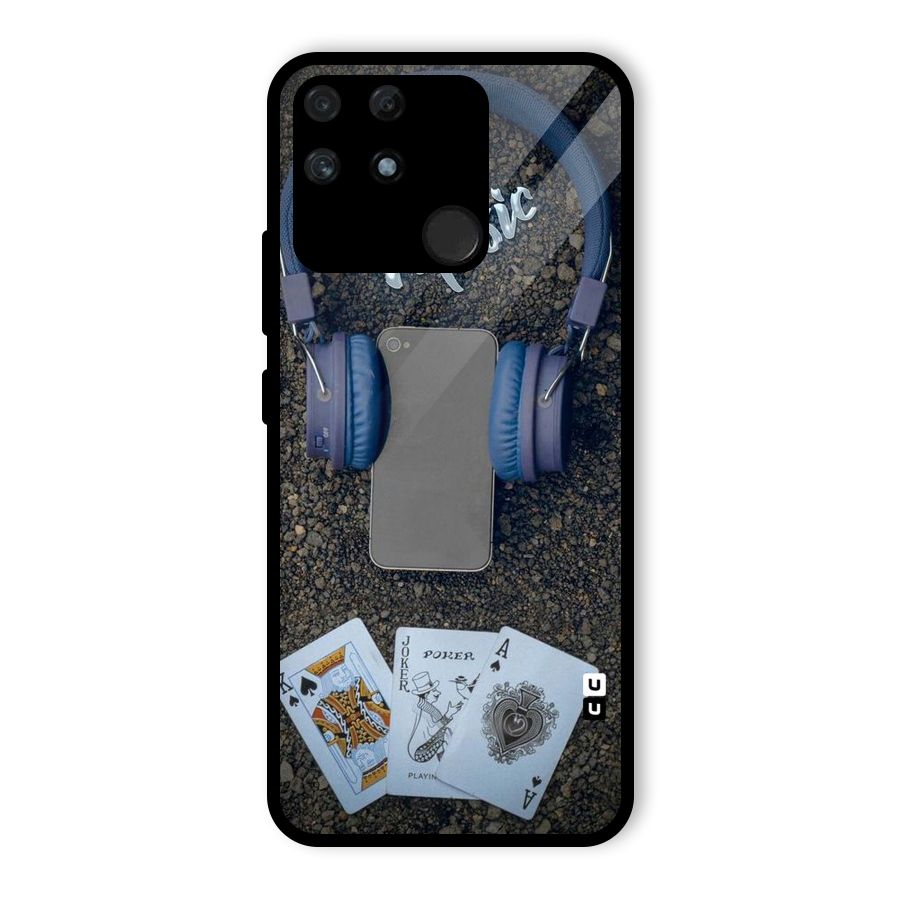 Music Power Cards Glass Back Case for Realme Narzo 50A