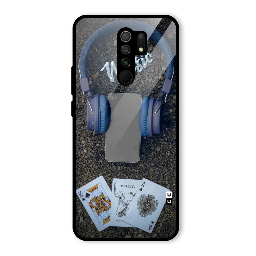 Music Power Cards Glass Back Case for Redmi 9 Prime