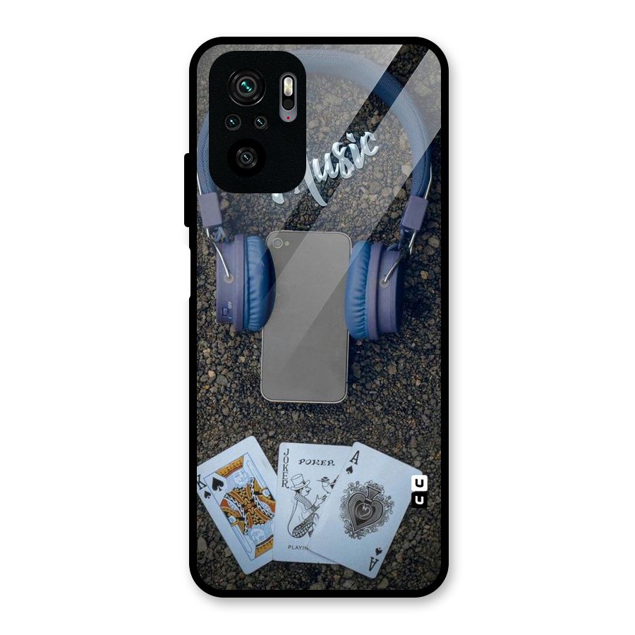Music Power Cards Glass Back Case for Redmi Note 10S