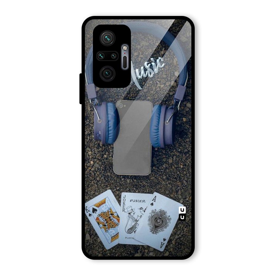 Music Power Cards Glass Back Case for Redmi Note 10 Pro