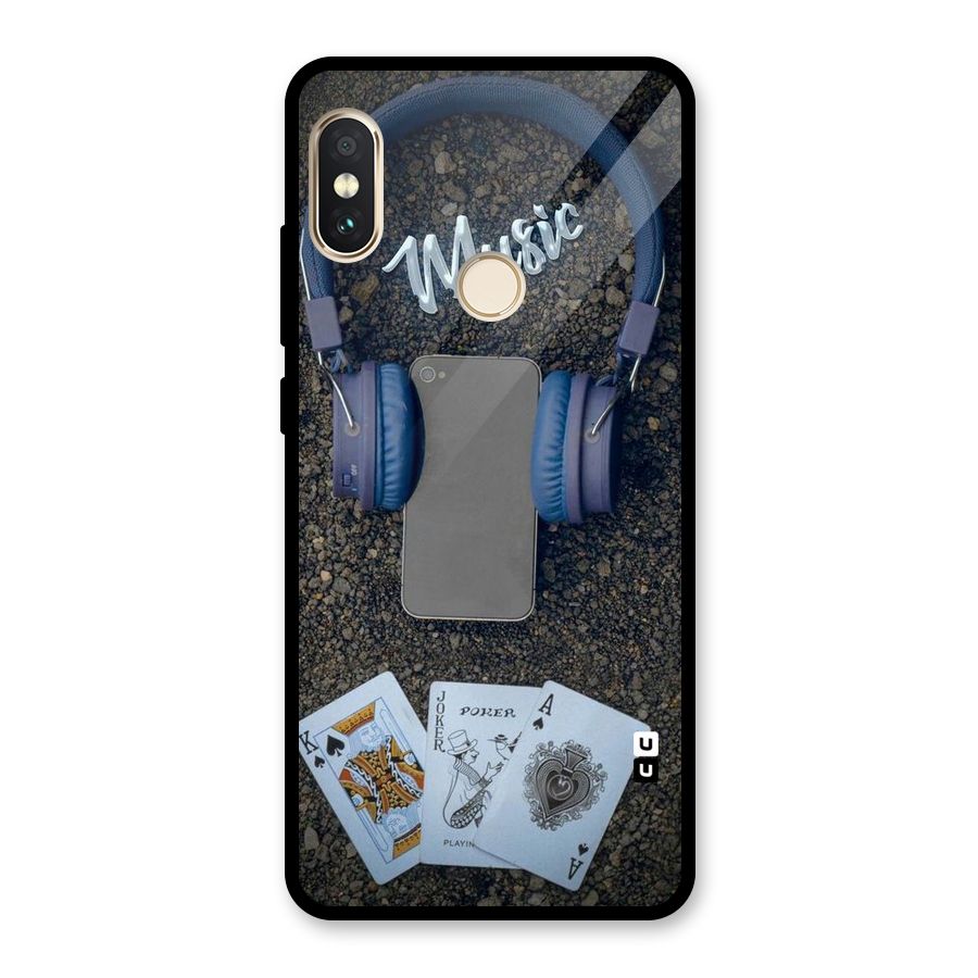 Music Power Cards Glass Back Case for Redmi Note 5 Pro