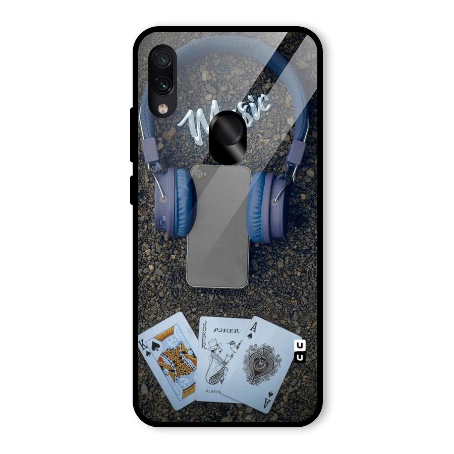 Music Power Cards Glass Back Case for Redmi Note 7 Pro