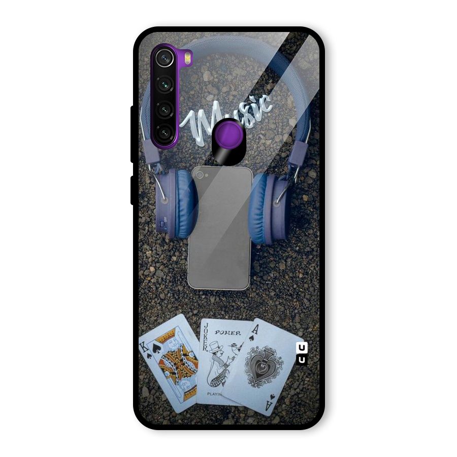 Music Power Cards Glass Back Case for Redmi Note 8