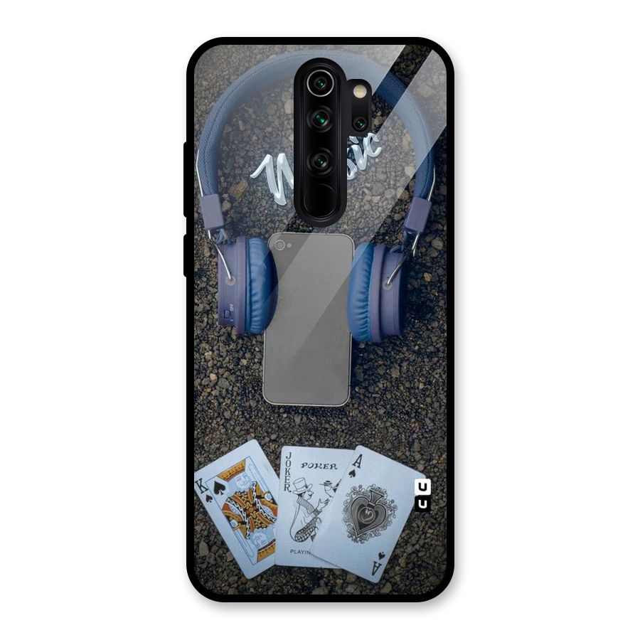 Music Power Cards Glass Back Case for Redmi Note 8 Pro