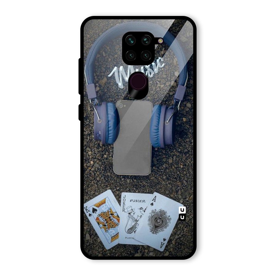 Music Power Cards Glass Back Case for Redmi Note 9