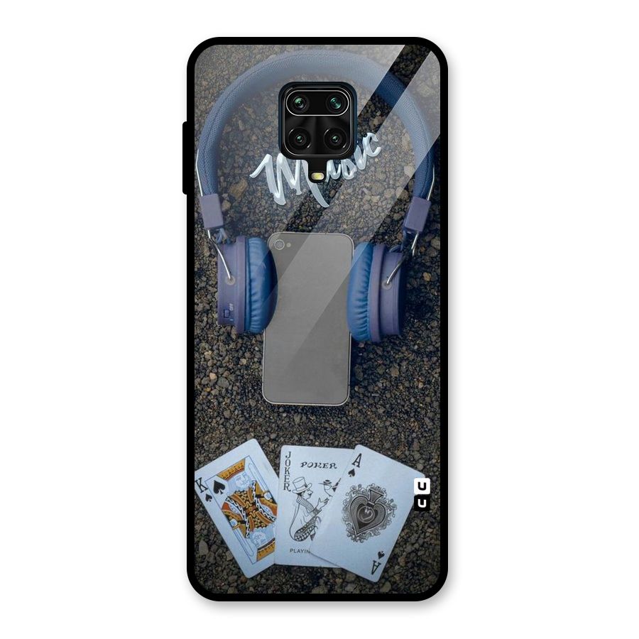 Music Power Cards Glass Back Case for Redmi Note 9 Pro