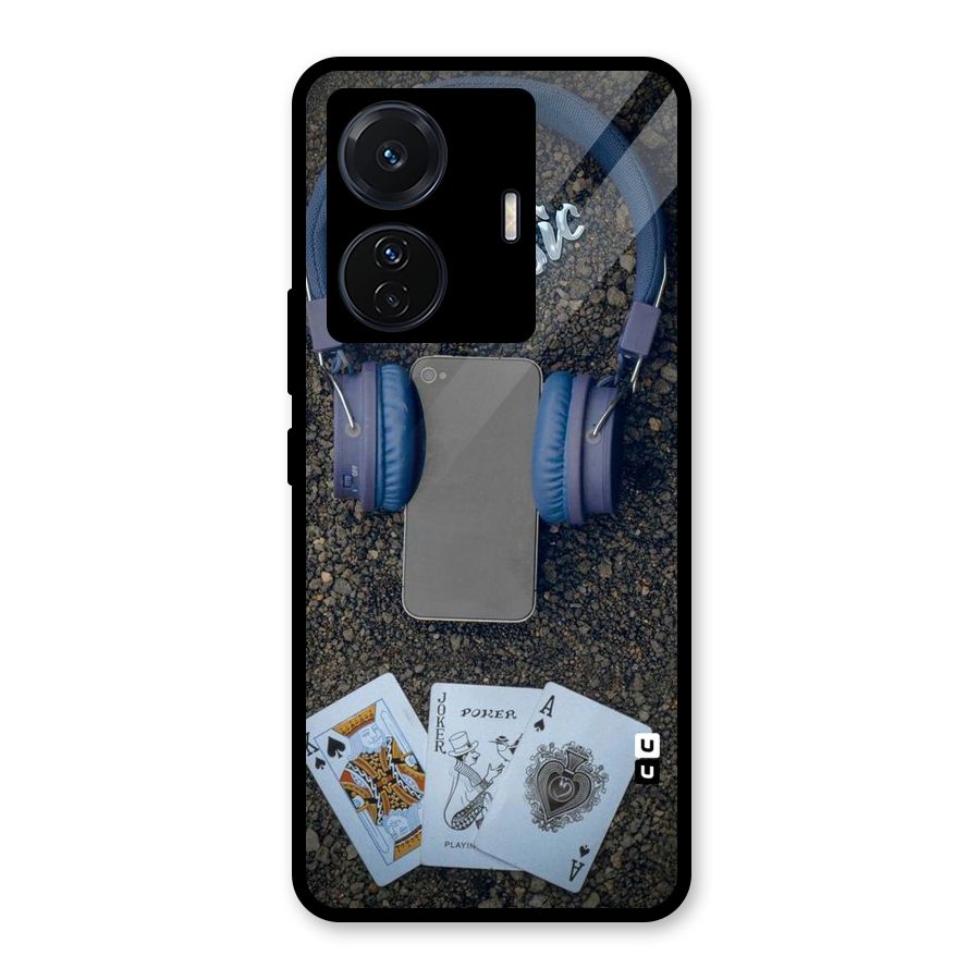 Music Power Cards Glass Back Case for Vivo T1 Pro