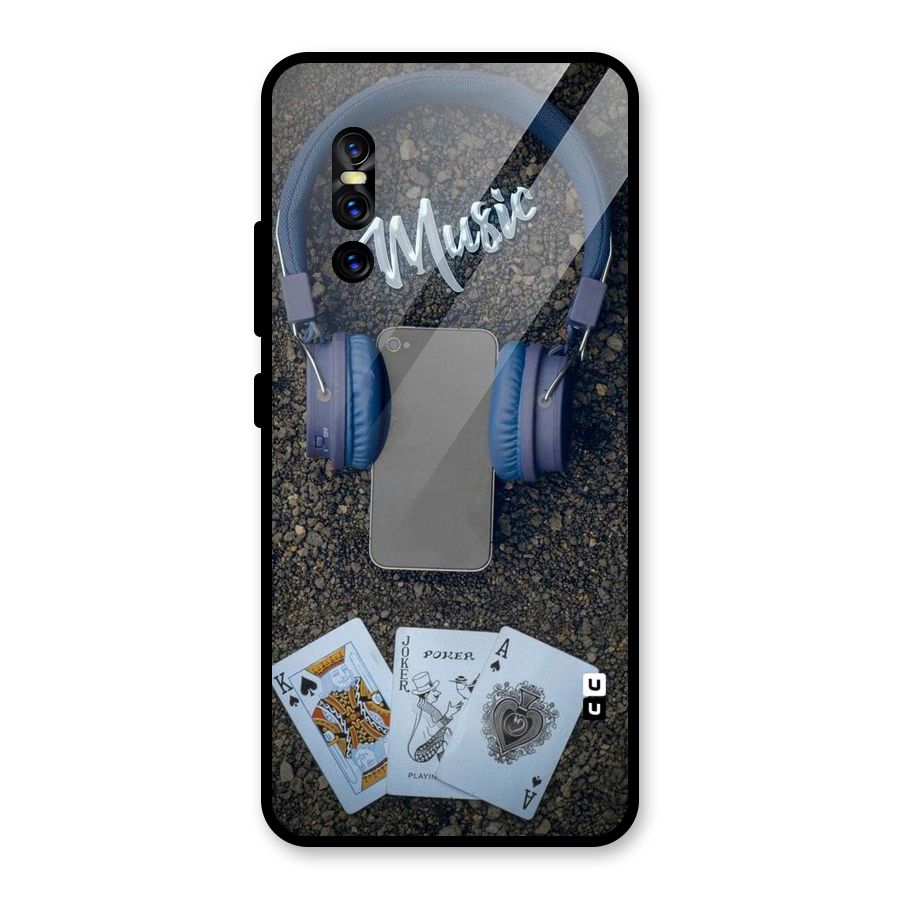 Music Power Cards Glass Back Case for Vivo V15 Pro