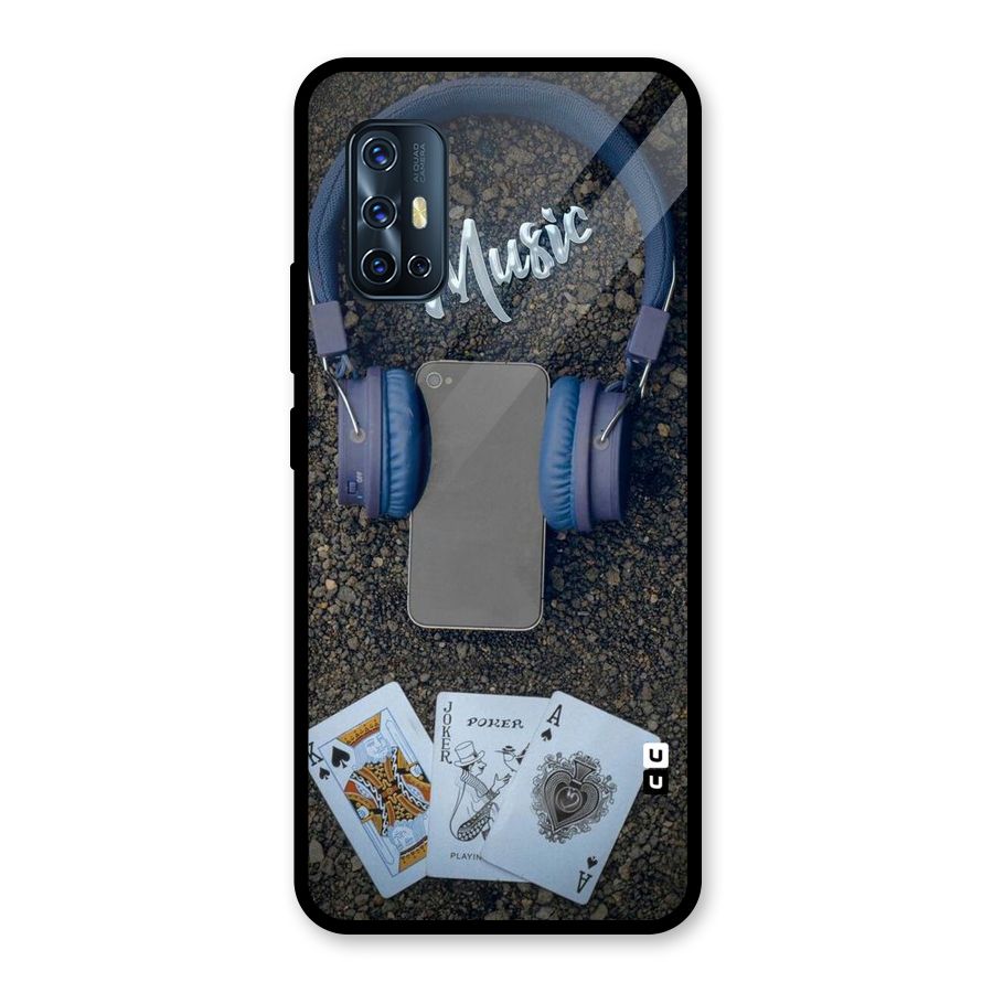 Music Power Cards Glass Back Case for Vivo V17