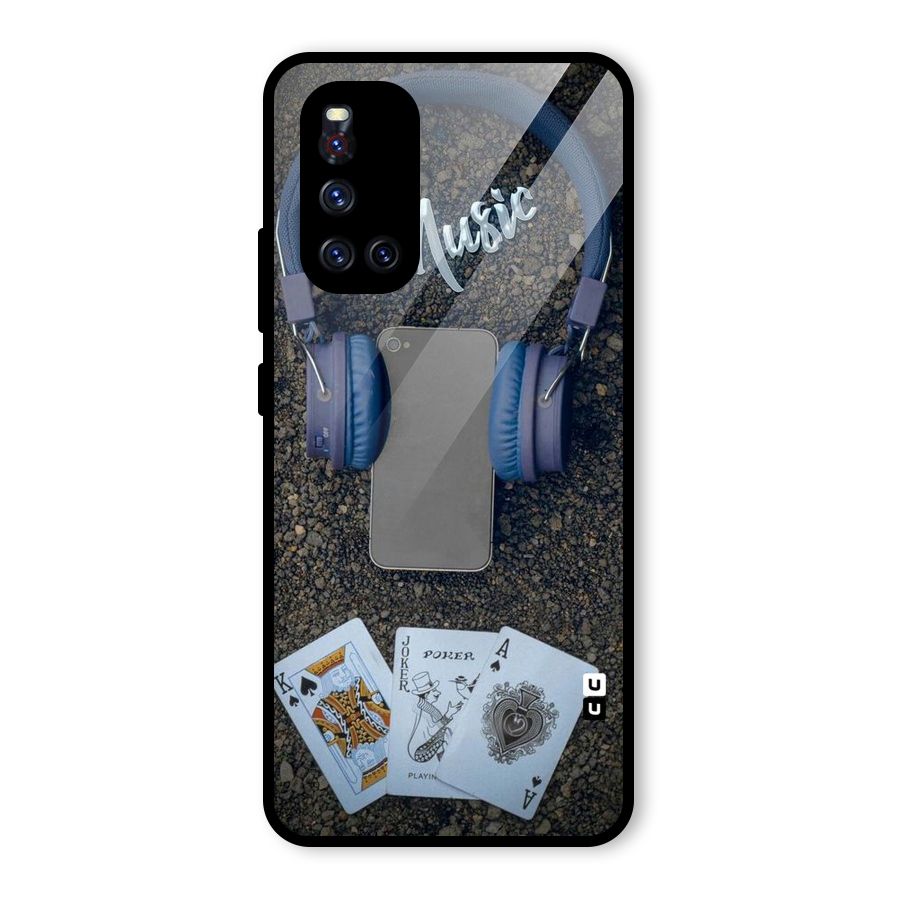 Music Power Cards Glass Back Case for Vivo V19