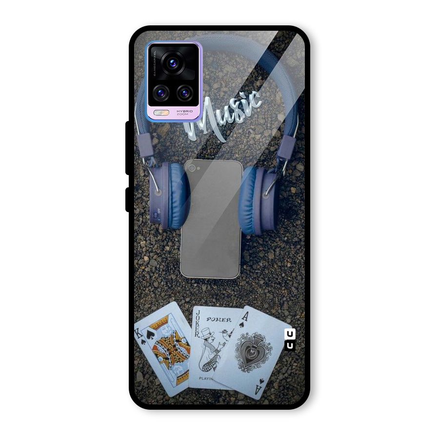 Music Power Cards Glass Back Case for Vivo V20 Pro