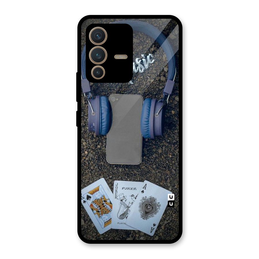 Music Power Cards Glass Back Case for Vivo V23 5G