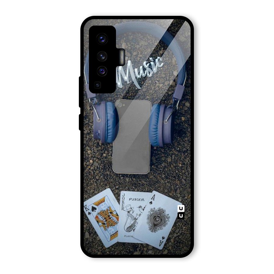 Music Power Cards Glass Back Case for Vivo X50