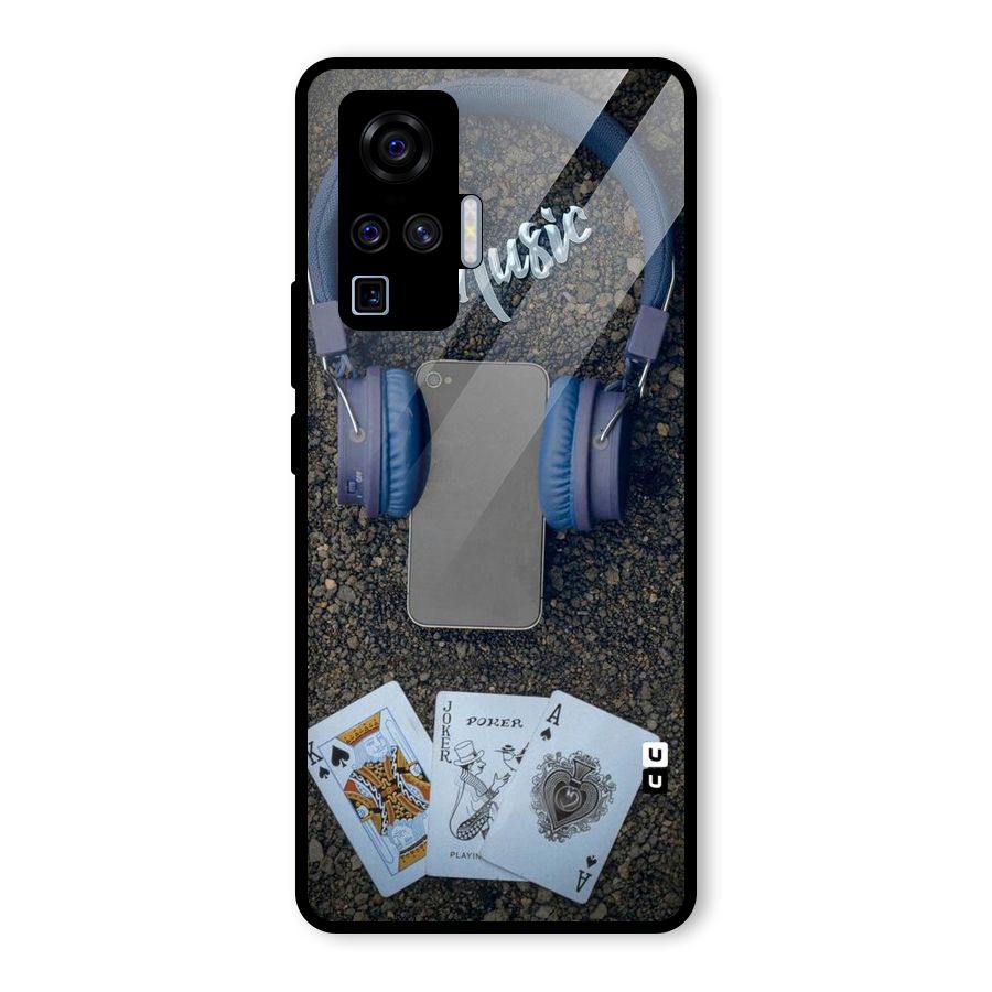 Music Power Cards Glass Back Case for Vivo X50 Pro