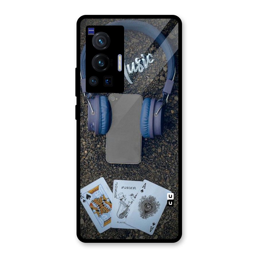 Music Power Cards Glass Back Case for Vivo X70 Pro