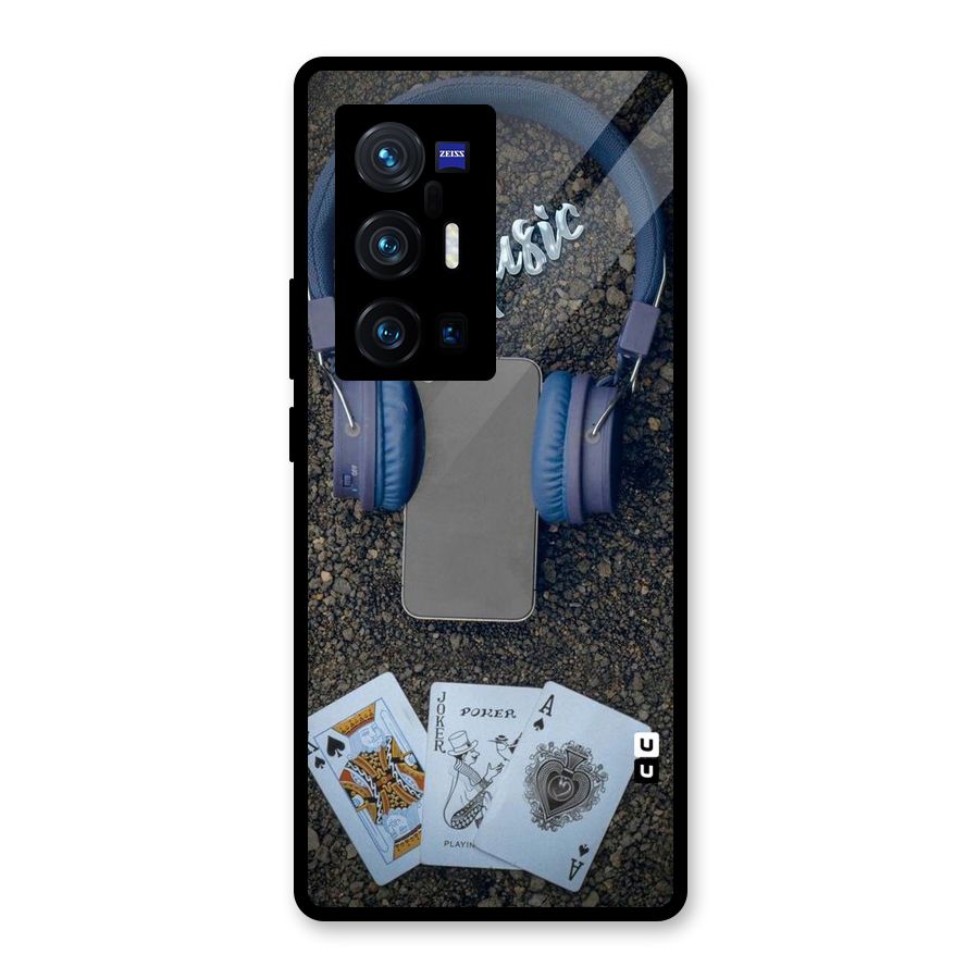 Music Power Cards Glass Back Case for Vivo X70 Pro Plus