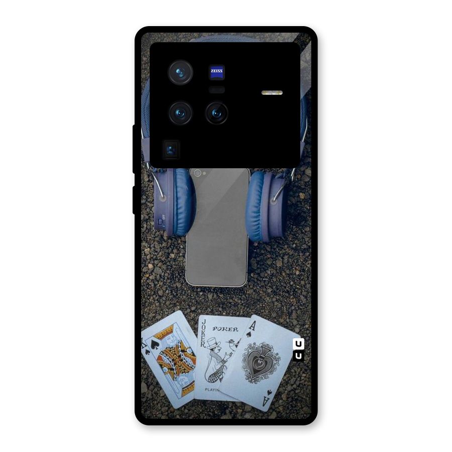 Music Power Cards Glass Back Case for Vivo X80 Pro