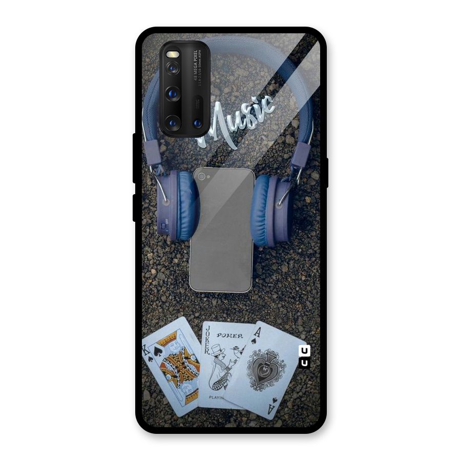 Music Power Cards Glass Back Case for Vivo iQOO 3