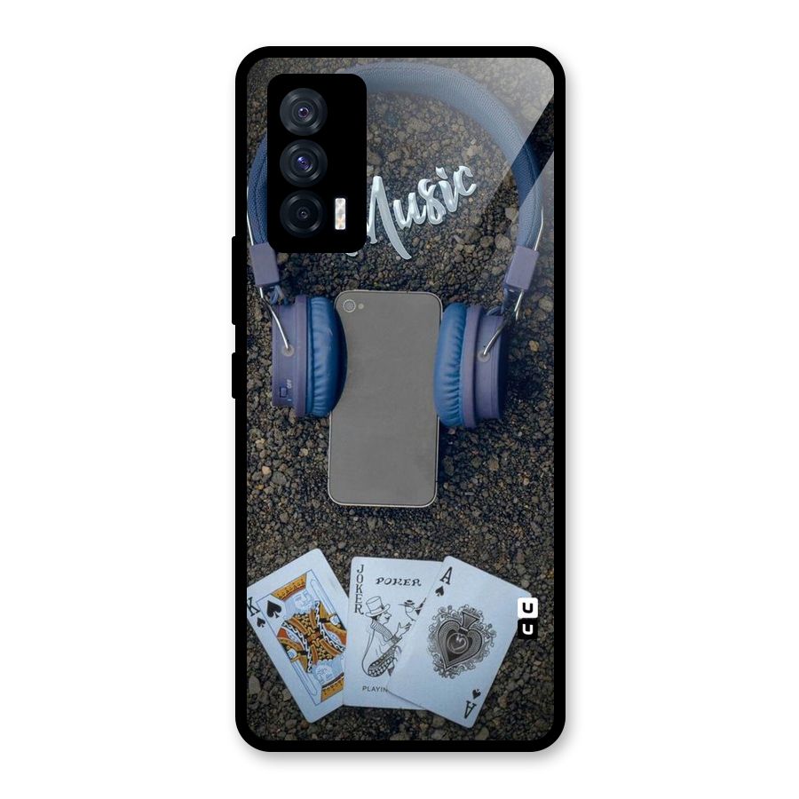 Music Power Cards Glass Back Case for Vivo iQOO 7 5G
