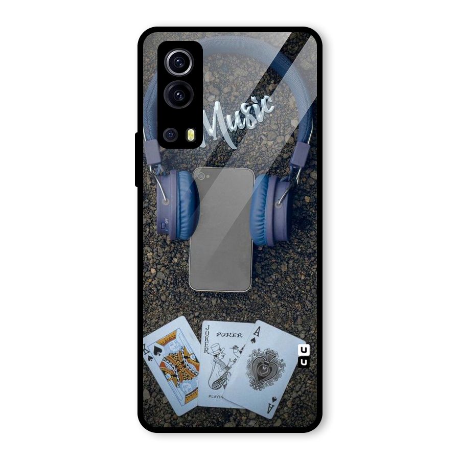 Music Power Cards Glass Back Case for Vivo iQOO Z3