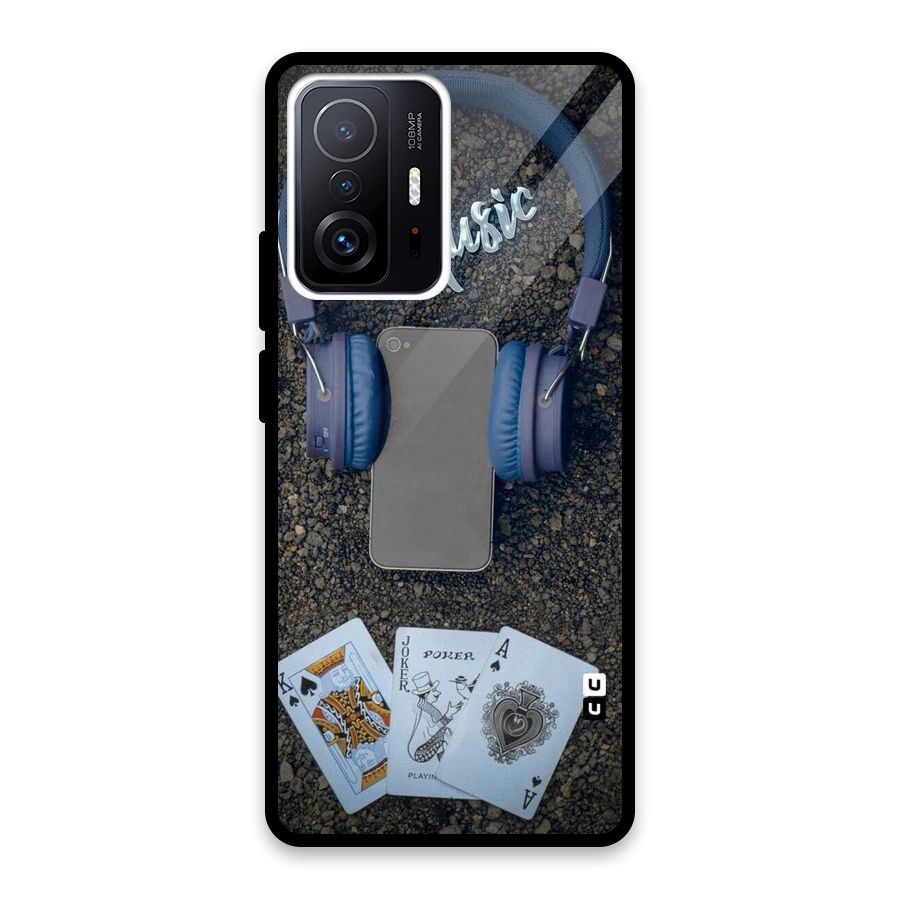 Music Power Cards Glass Back Case for Xiaomi 11T Pro